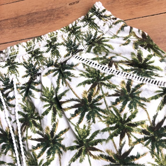 Linen blend Hawaiian tropical elastic waist shorts Sz XL - Picture 4 of 12